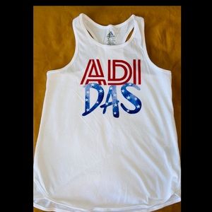 White cotton Adidas Tank